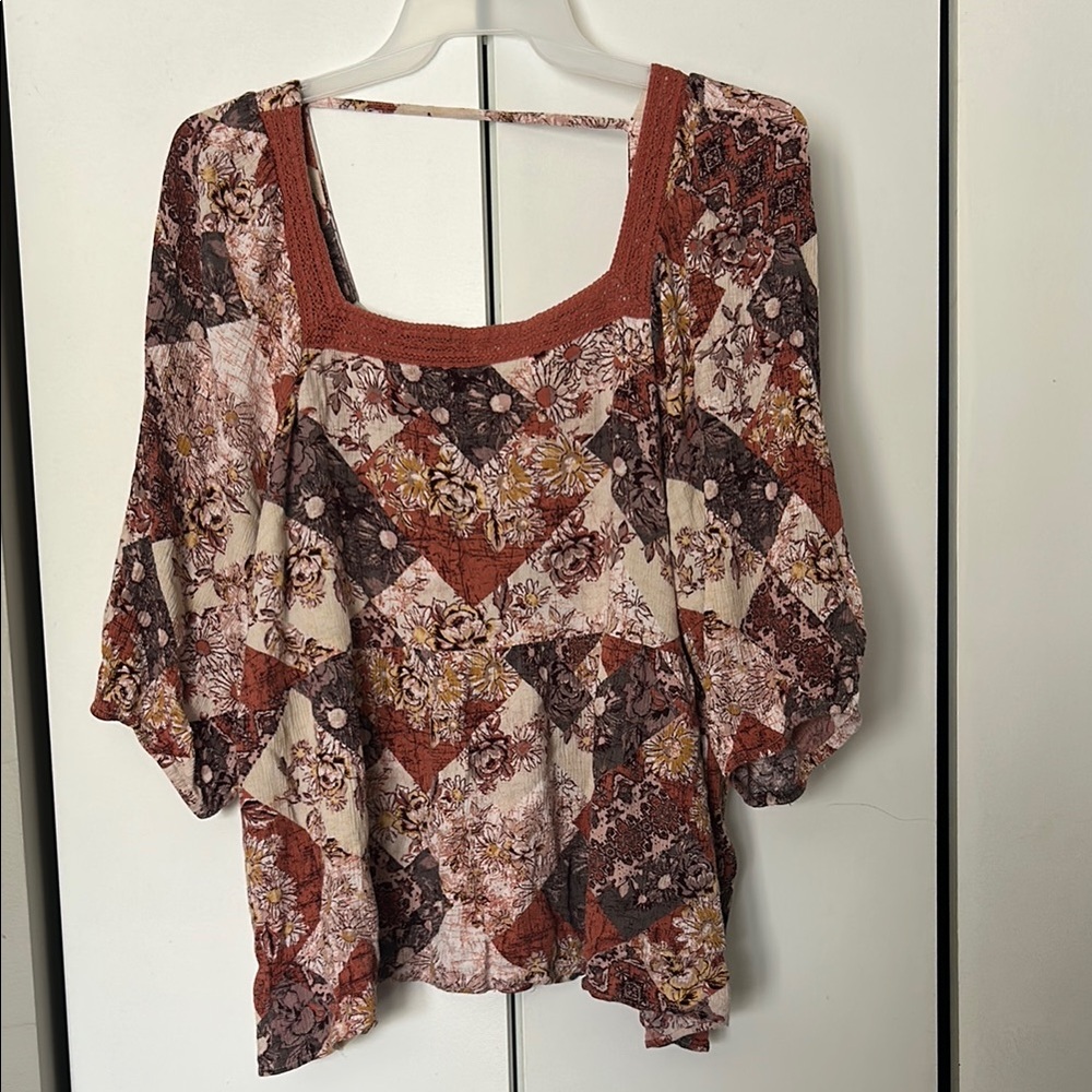 Floral Patchwork Women's Top